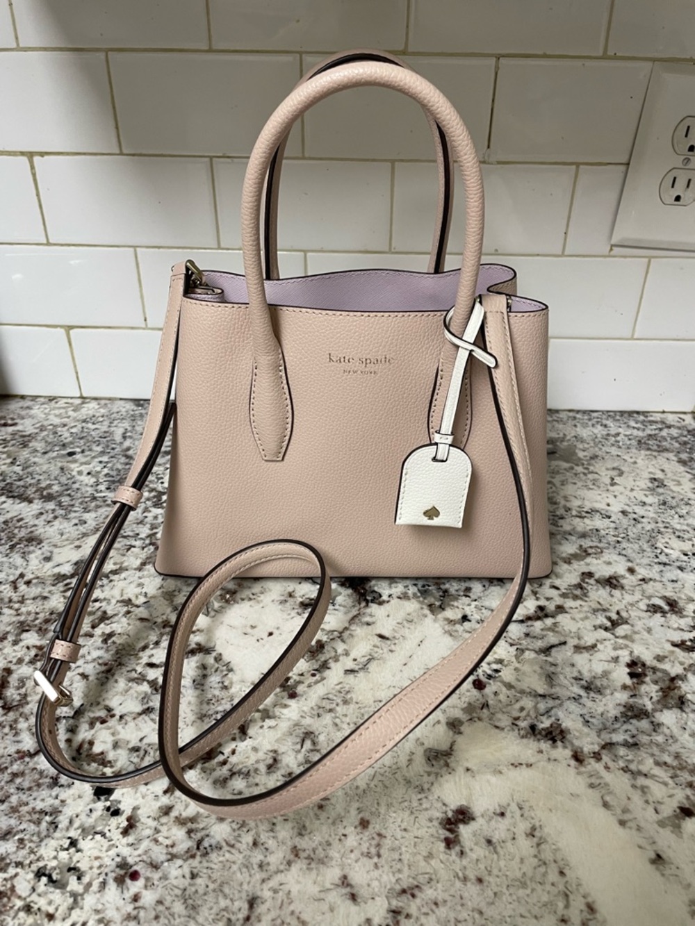 kate spade Small Leather Crossbody Satchel - Light Blush with White Tag